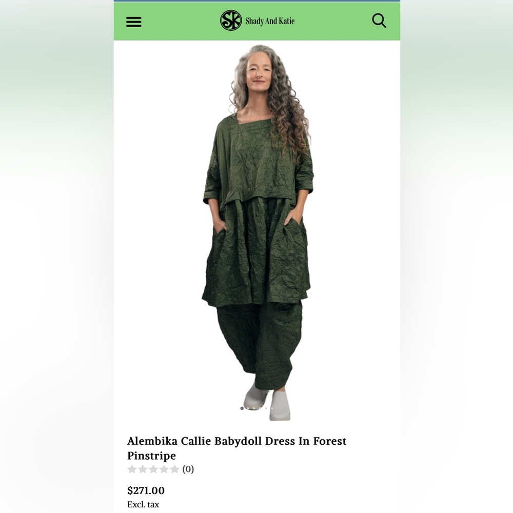 Like New Alembika Callie Oversized Babydoll dress in Forest Size Large